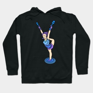 Gymnastic girl with clubs Hoodie